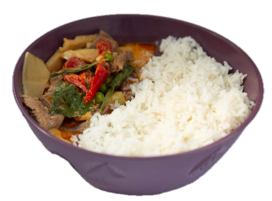 Boeuf au curry rouge, lait de coco et pousses de bambou